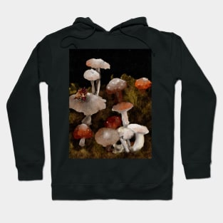 Mushroom forest floor watercolor Hoodie